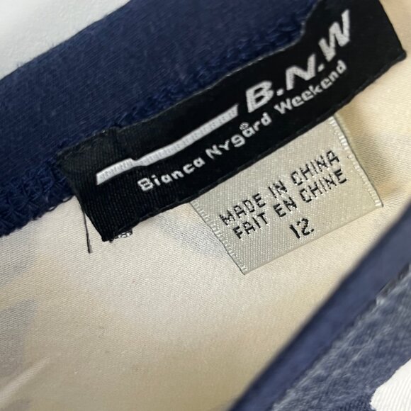 BNW Bianca Nygard Weekend Top Blouse Size 12 Black Yellow Sleeveless V Neck Stre - Picture 5 of 9